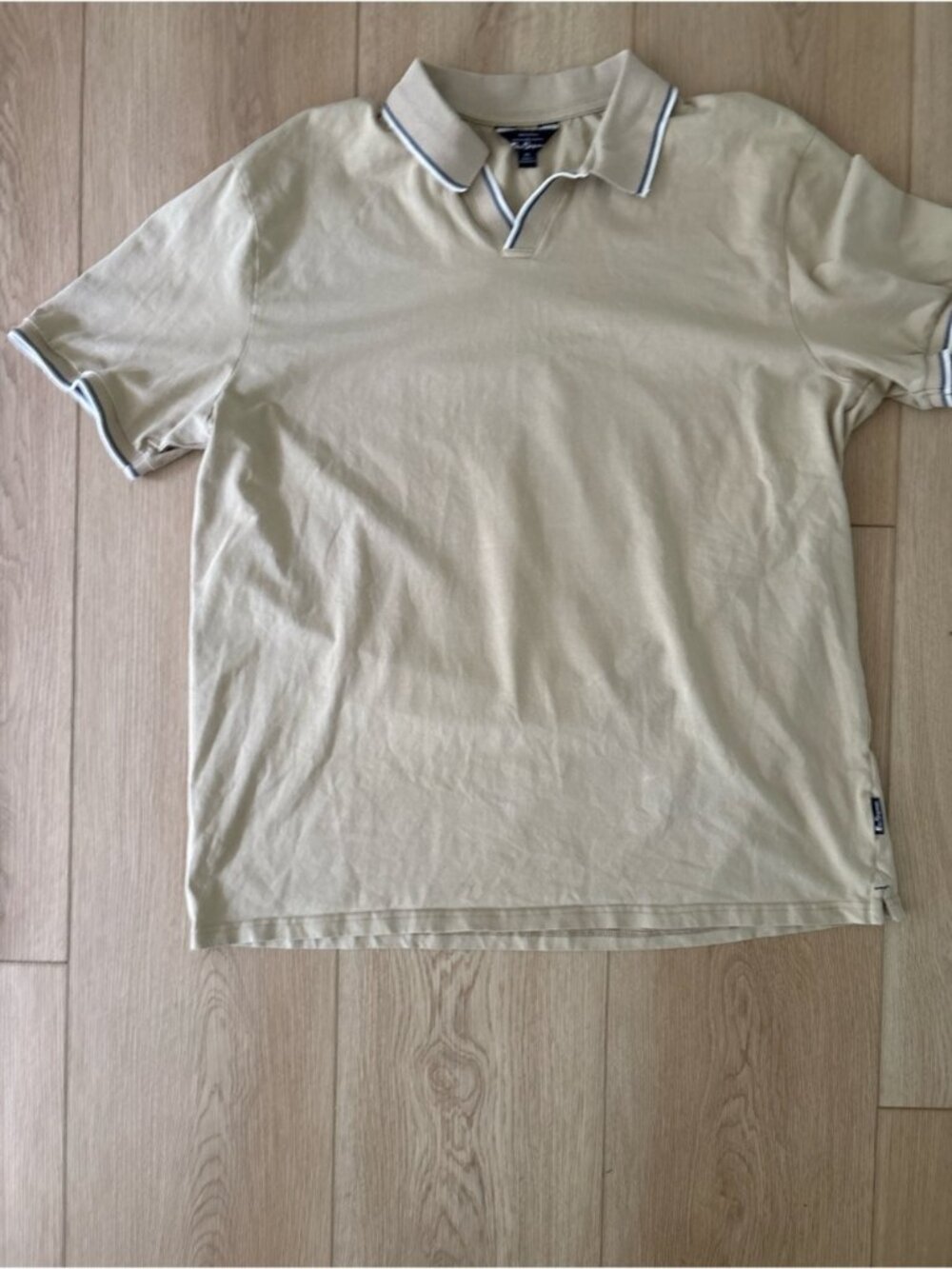 Ben Sherman Polo Shirt Men’s XL Beige Short Sleeve Stretch Cotton Classic Fit